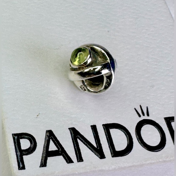 Authentic Pandora Retired Green Peridot Eye S925 Ale Sterling Silver Charm - Picture 6 of 14